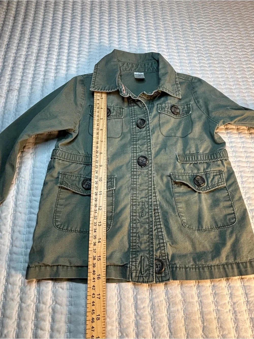 Carter’s Girls 4T Olive Green Utility Safari Jacket Cotton Button Pocket Field